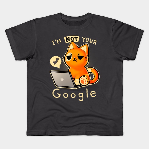 Not your Google - Laptop cat - Angry kitty - error 404 Kids T-Shirt by BlancaVidal